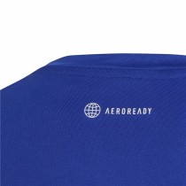 Kurzarm-T-Shirt für Kinder Adidas Icons Aeroready Blau