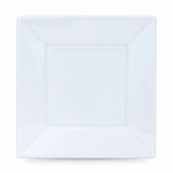 Lot d'assiettes réutilisables Algon Carré Blanc Plastique 23 x 23 x 2 cm (48 Unités)