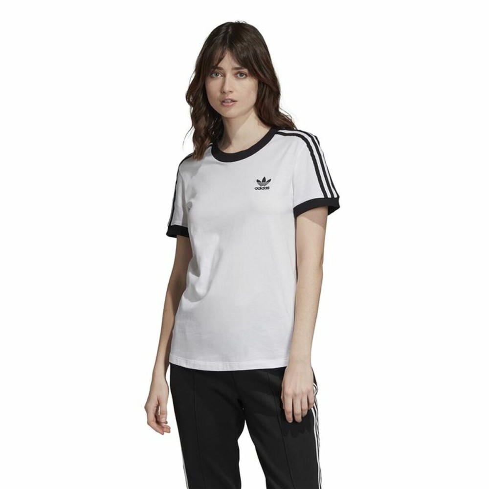 Women’s Short Sleeve T-Shirt Adidas 3 stripes White