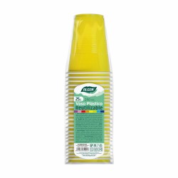 Lot de verres réutilisables Algon Jaune 24 Unités 250 ml (25 Pièces)