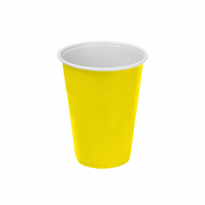 Lot de verres réutilisables Algon Jaune 24 Unités 250 ml (25 Pièces)