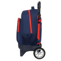 School Rucksack with Wheels Super Mario World Navy Blue 33 x 45 x 22 cm