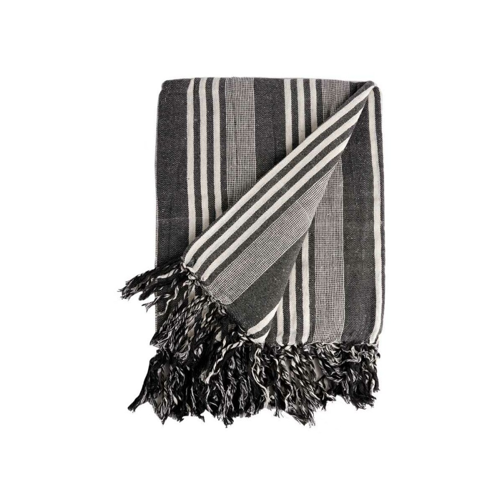 Foulard multi-usages Gift Decor Blanc Gris 235 x 205 cm Rayures (8 Unités)