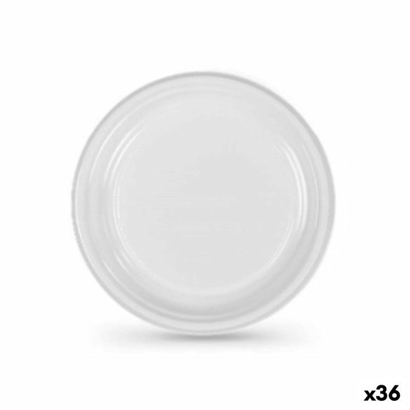 Lot d'assiettes réutilisables Algon Blanc 20,5 x 20,5 x 2 cm (36 Unités)