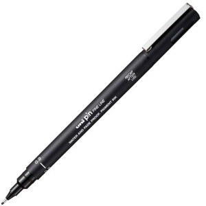 Permanent marker Uni-Ball Pin Fine Line Black 0,9 mm 12 Units