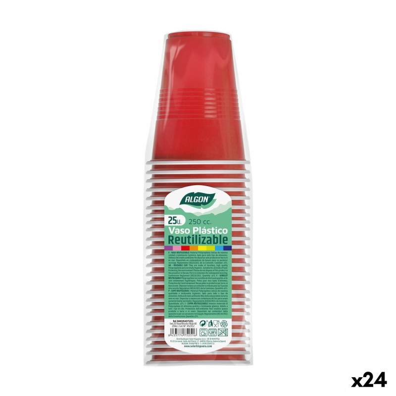 Mehrweg-Gläser-Set Algon Rot 24 Stück 250 ml (25 Stücke)