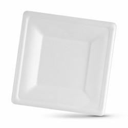 Service de vaisselle Algon Produits à usage unique Blanc Canne à sucre Carré 20 cm (12 Unités)