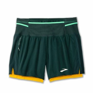 Herren-Sportshorts Brooks High Point 5" 2-in-1 grün