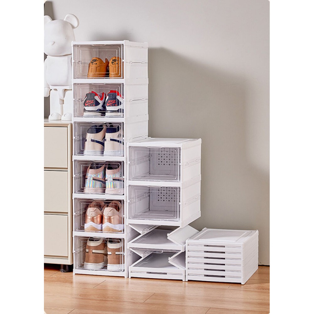 Schuhschrank Fulmo Weiß Hartplastik 25,5 X 34,5 X 105 CM