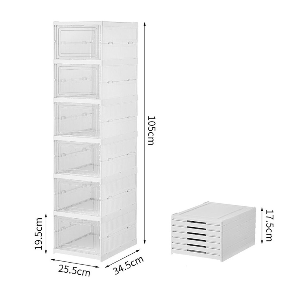 Schuhschrank Fulmo Weiß Hartplastik 25,5 X 34,5 X 105 CM