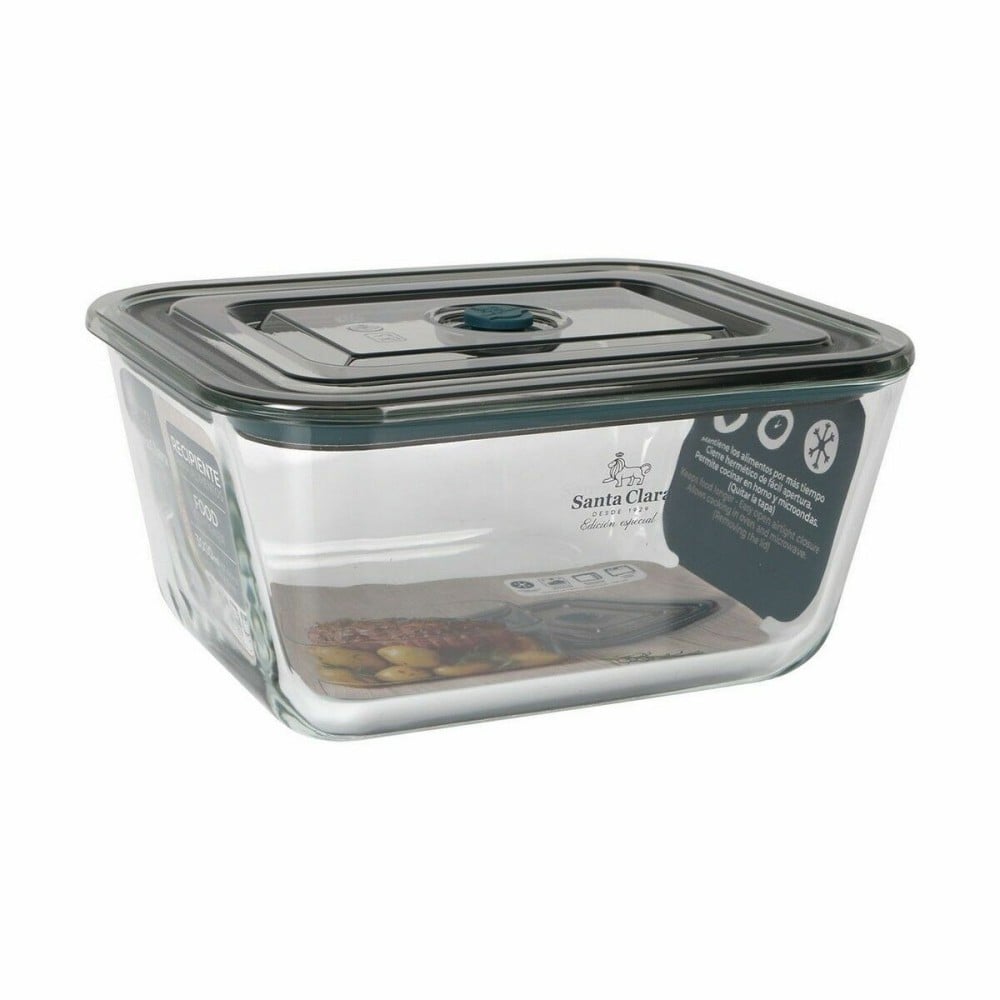 Hermetic Lunch Box Santa Clara Grey 3 L Rectangular (4 Units)