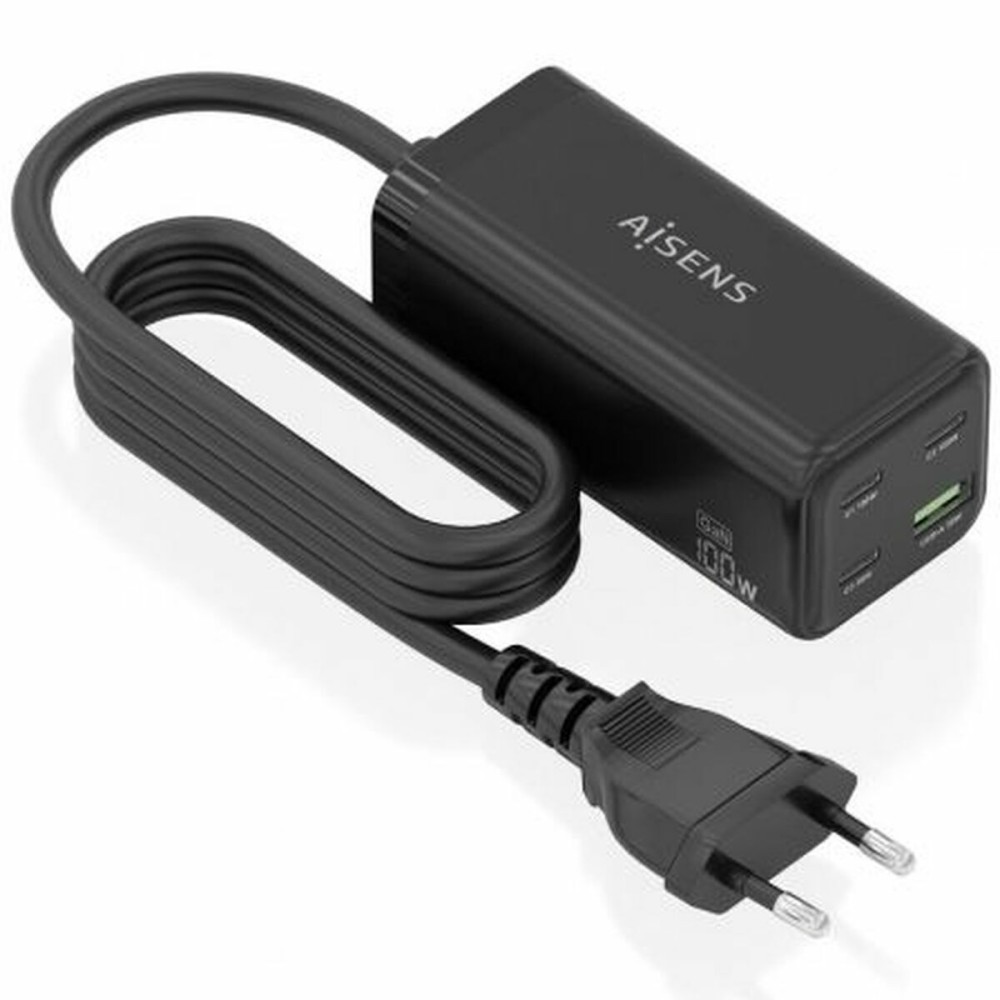 Cordless Charger Aisens ASCH-100W4P054-BK Black 100 W