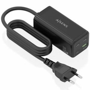 Cordless Charger Aisens ASCH-100W4P054-BK Black 100 W