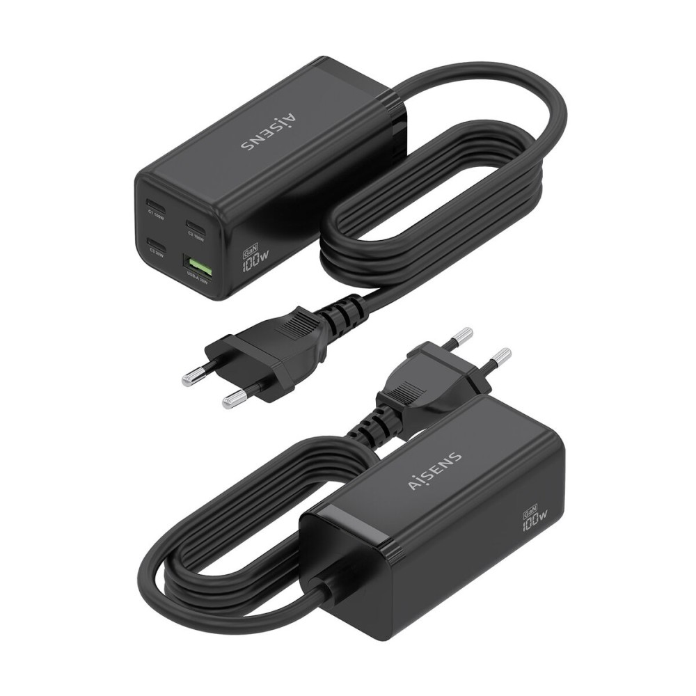 Cordless Charger Aisens ASCH-100W4P054-BK Black 100 W