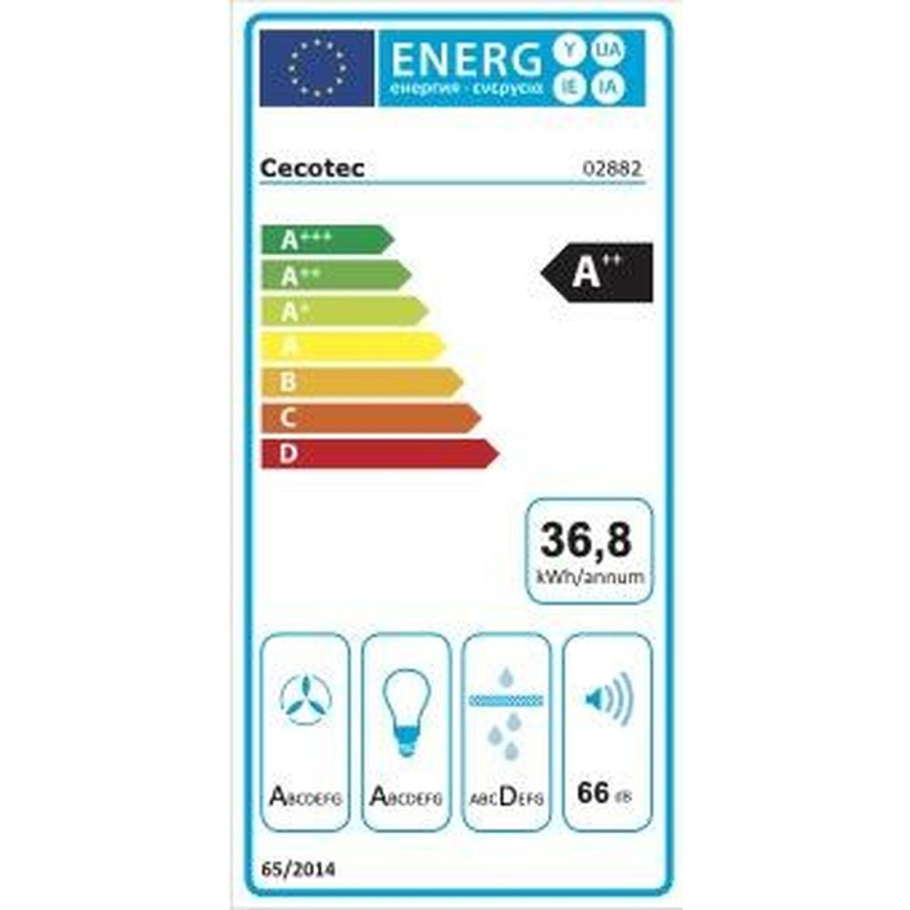 Konventioneller Rauchfang Cecotec Bolero Flux TT 608000 Slim Schwarz Stahl