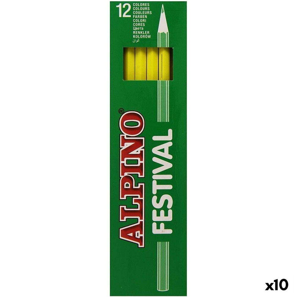 Colouring pencils Alpino Festival Yellow 12 Pieces (10 Units)