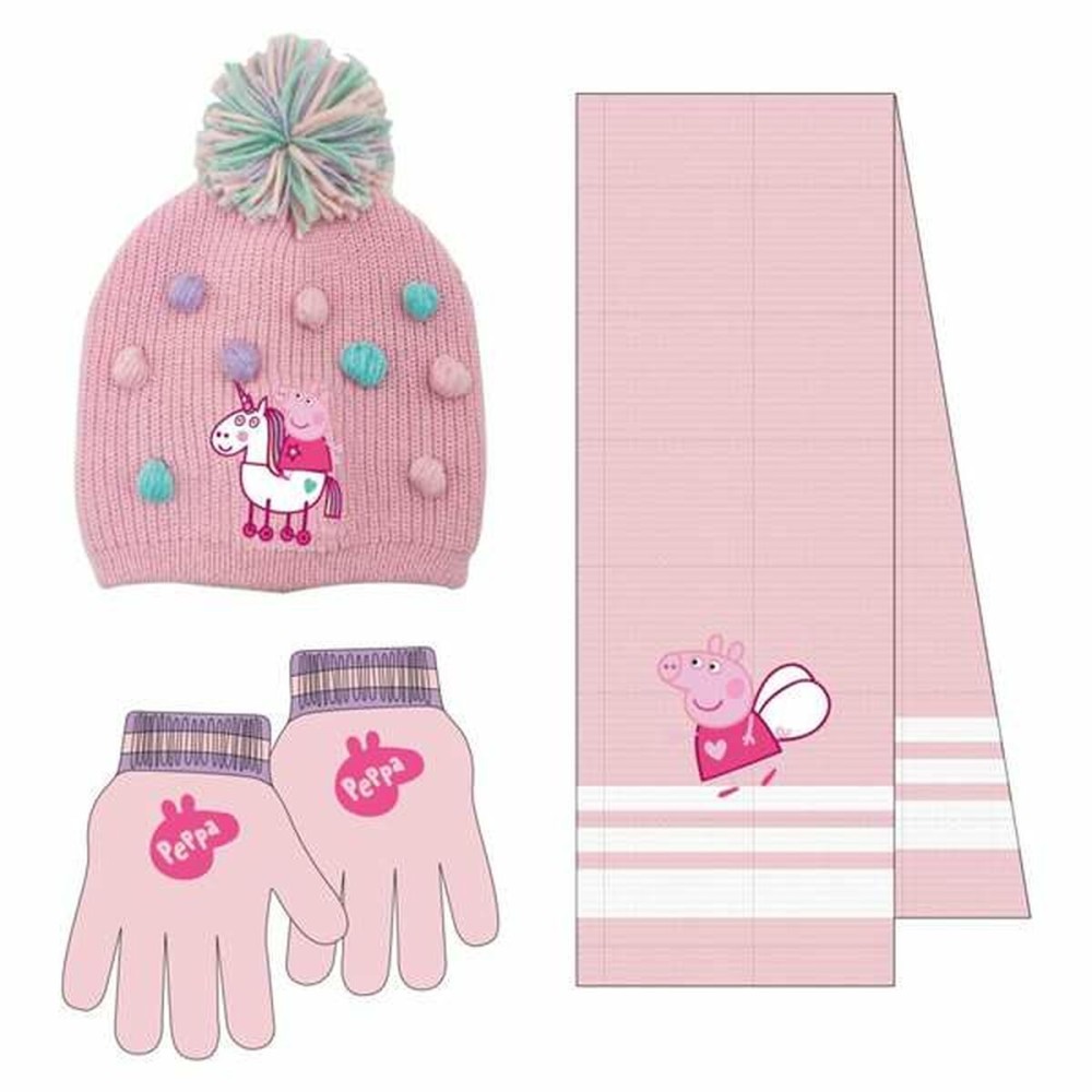 Hat & Gloves Peppa Pig Pink