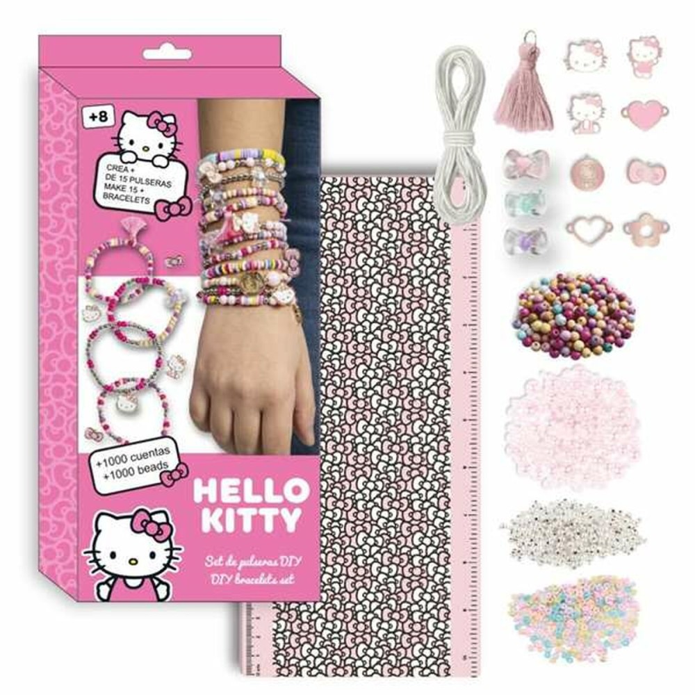 Kit zur Herstellung von Armbändern und Halsketten Hello Kitty Rosa