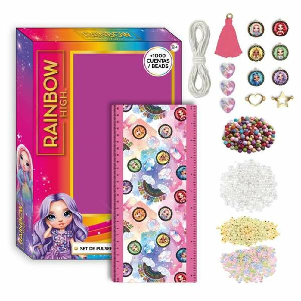 Kit zur Herstellung von Armbändern und Halsketten Rainbow High Bunt