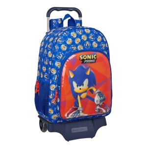 Cartable à roulettes Sonic Prime Bleu 33 x 42 x 14 cm