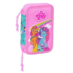 Plumier double My Little Pony Magic Rose Turquoise 12.5 x 19.5 x 4 cm 28 Pièces