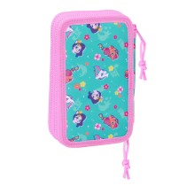 Double Pencil Case My Little Pony Magic Pink Turquoise 12.5 x 19.5 x 4 cm 28 Pieces