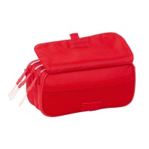 Dreifaches Mehrzweck-Etui Sevilla Fútbol Club Rot 21,5 x 10 x 8 cm