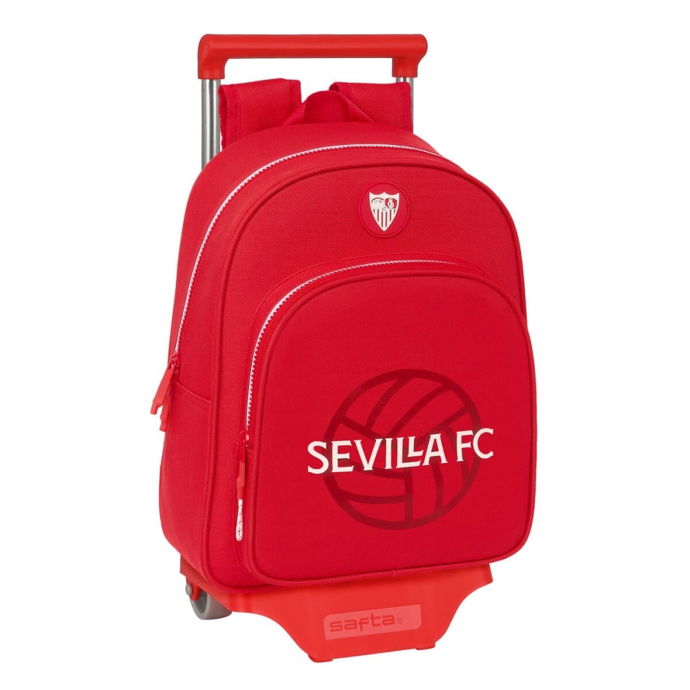 Schulrucksack mit Rädern Sevilla Fútbol Club Rot 28 x 34 x 10 cm