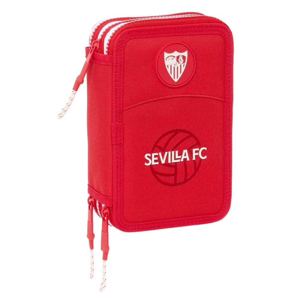 Pochette à crayons triple Sevilla Fútbol Club Rouge 12,5 x 19,5 x 5,5 cm 36 Pièces