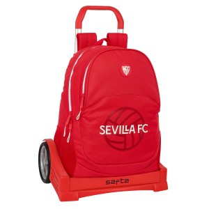 Schulrucksack mit Rädern Sevilla Fútbol Club Rot 32 x 44 x 16 cm