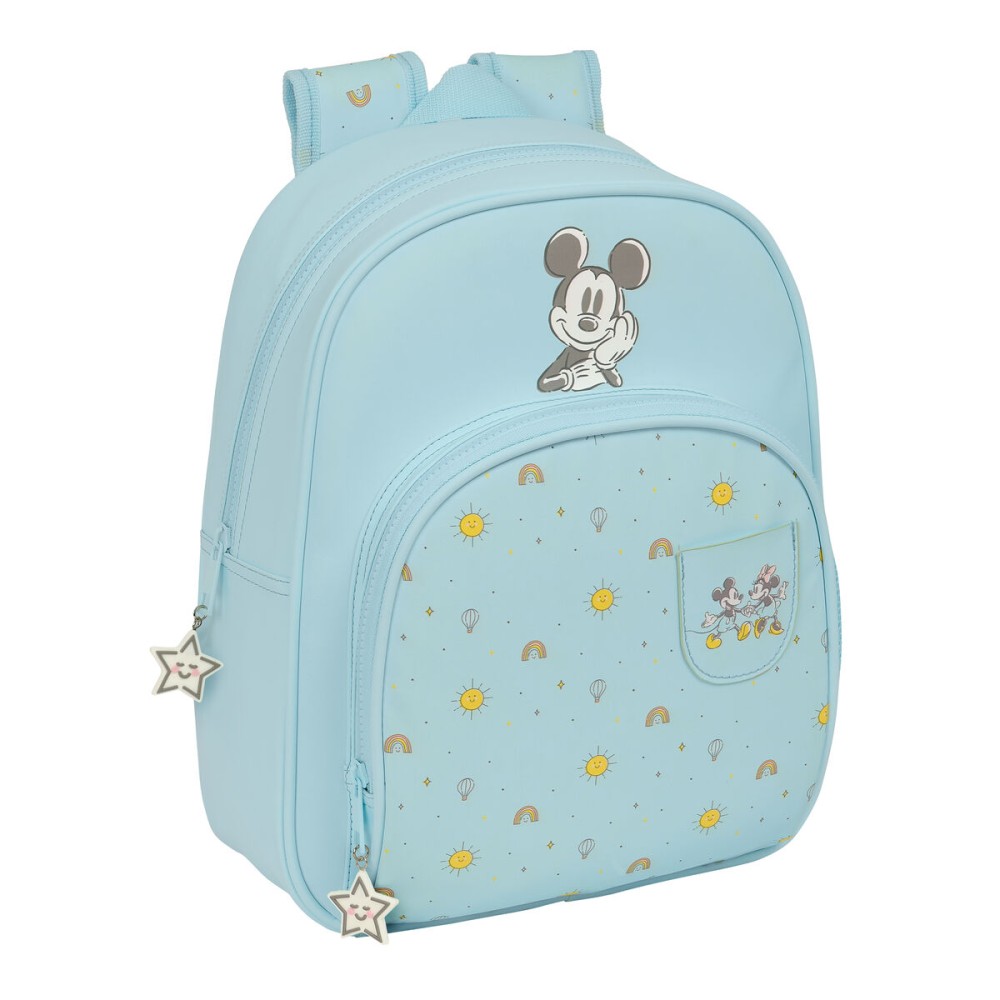 School Bag Mickey Mouse Clubhouse Baby Light Blue 28 x 34 x 10 cm