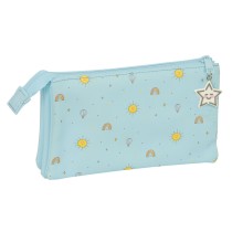 Dreifaches Mehrzweck-Etui Mickey Mouse Clubhouse Baby Hellblau 22 x 12 x 3 cm