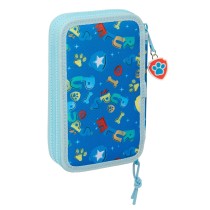 Double Pencil Case The Paw Patrol Pups rule Blue 12.5 x 19.5 x 4 cm 28 Pieces