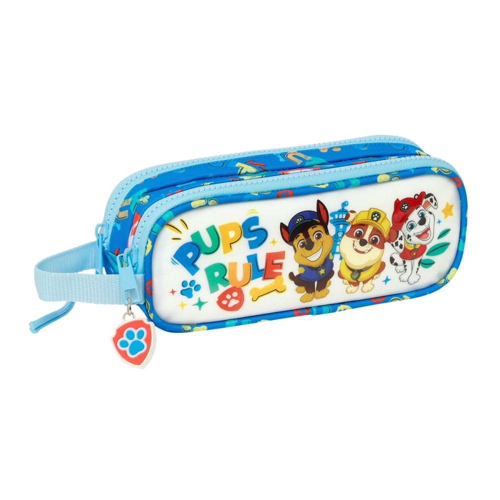 Zweifaches Mehrzweck-Etui The Paw Patrol Pups rule Blau 21 x 8 x 6 cm