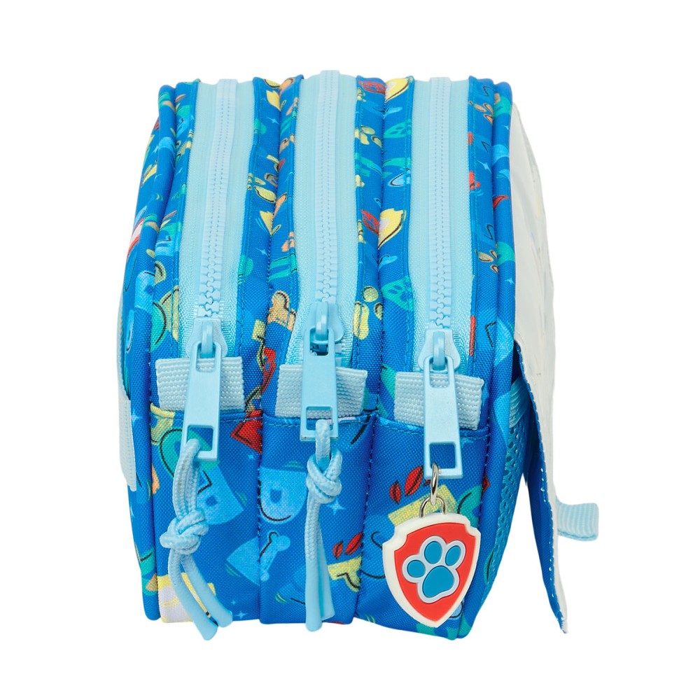 Dreifaches Mehrzweck-Etui The Paw Patrol Pups rule Blau 21,5 x 10 x 8 cm