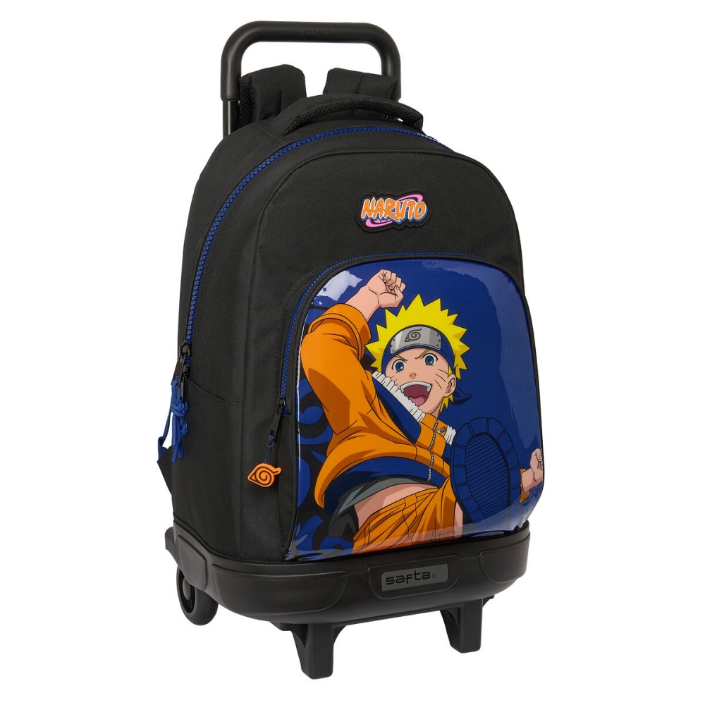 School Rucksack with Wheels Naruto Ninja Blue Black 33 x 45 x 22 cm