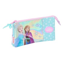 Dreifaches Mehrzweck-Etui Frozen Cool days Violett Himmelsblau 22 x 12 x 3 cm