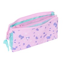 Dreifaches Mehrzweck-Etui Frozen Cool days Violett Himmelsblau 22 x 12 x 3 cm