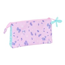 Trousse Fourre-Tout Triple Frozen Cool days Violet Bleu ciel 22 x 12 x 3 cm