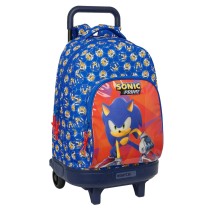 Cartable à roulettes Sonic Prime Bleu 33 x 45 x 22 cm