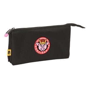 Trousse Fourre-Tout Triple Kings League Porcinos Noir 22 x 12 x 3 cm