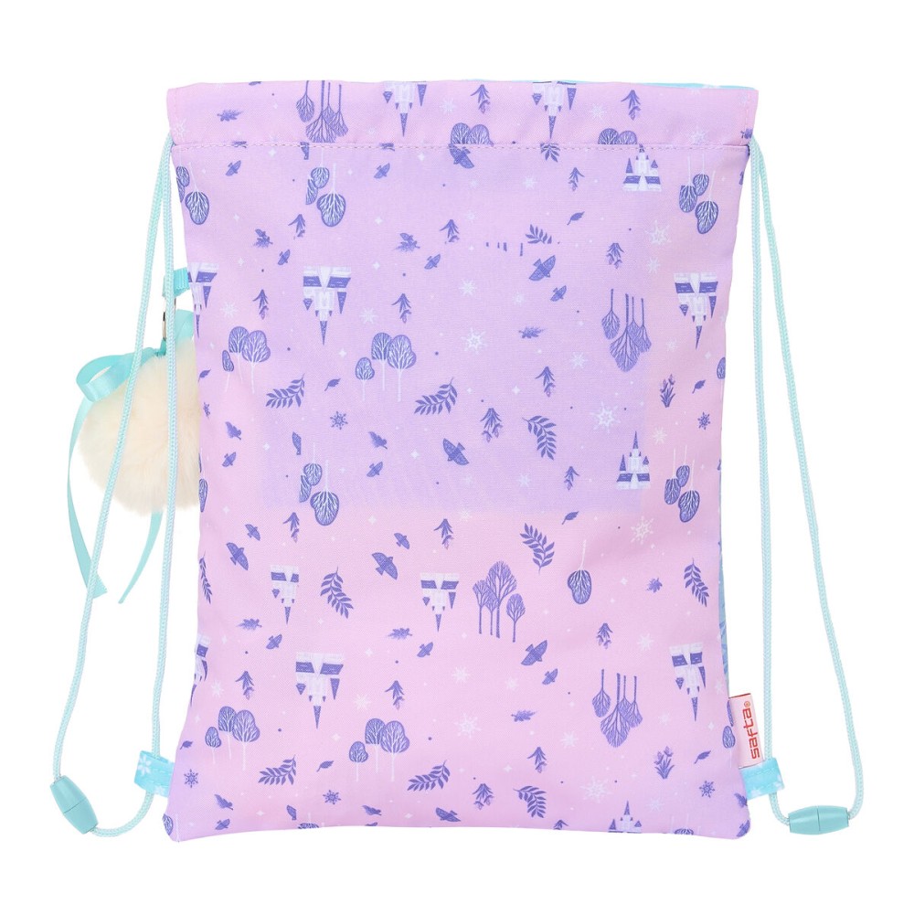 Rucksacktasche mit Bändern Frozen Cool days Violett Himmelsblau 26 x 34 x 1 cm