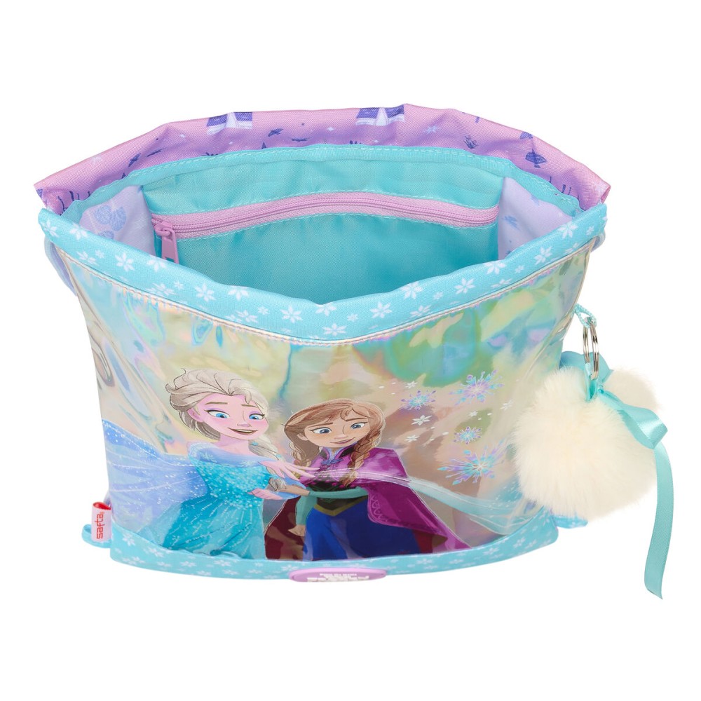 Rucksacktasche mit Bändern Frozen Cool days Violett Himmelsblau 26 x 34 x 1 cm