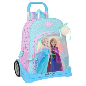 Schulrucksack mit Rädern Frozen Cool days Violett Himmelsblau 33 x 42 x 14 cm