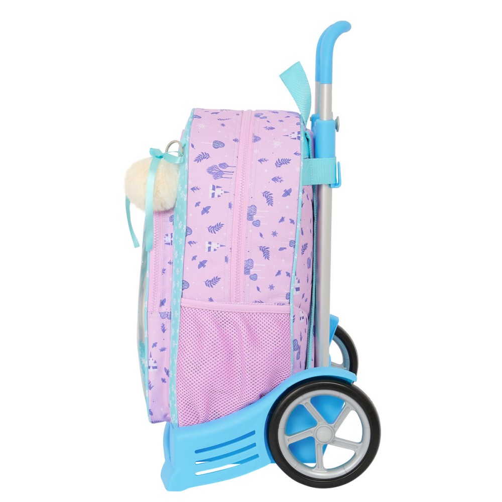 School Rucksack with Wheels Frozen Cool days Violet Sky blue 33 x 42 x 14 cm