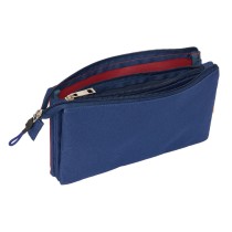 Dreifaches Mehrzweck-Etui Kings League Jijantes Granatrot Marineblau 22 x 12 x 3 cm