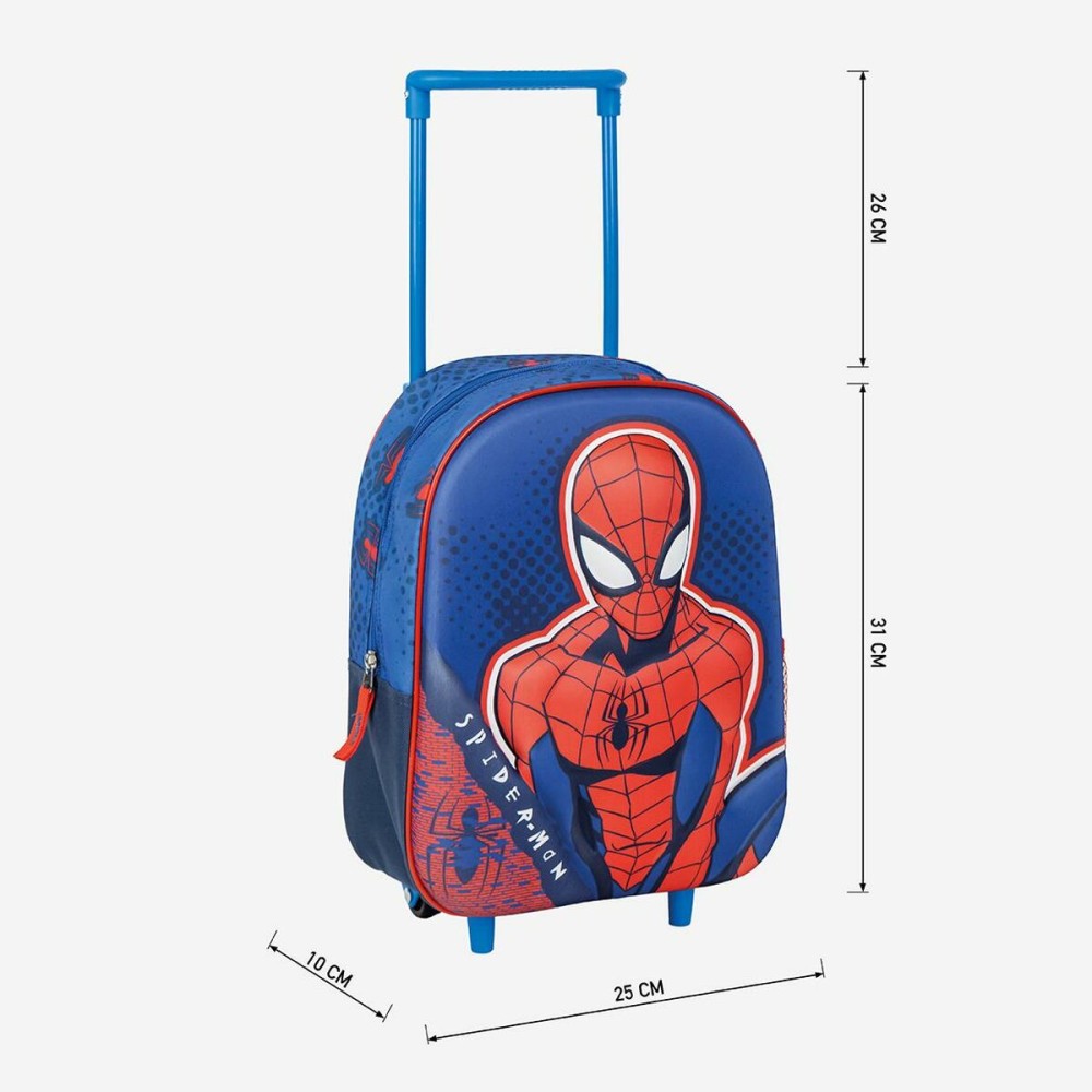 Cartable à roulettes Spider-Man Bleu 25 x 31 x 10 cm