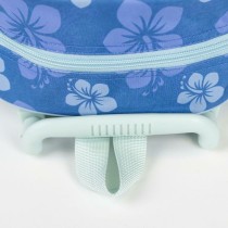 School Rucksack with Wheels Stitch Blue 25 x 31 x 10 cm