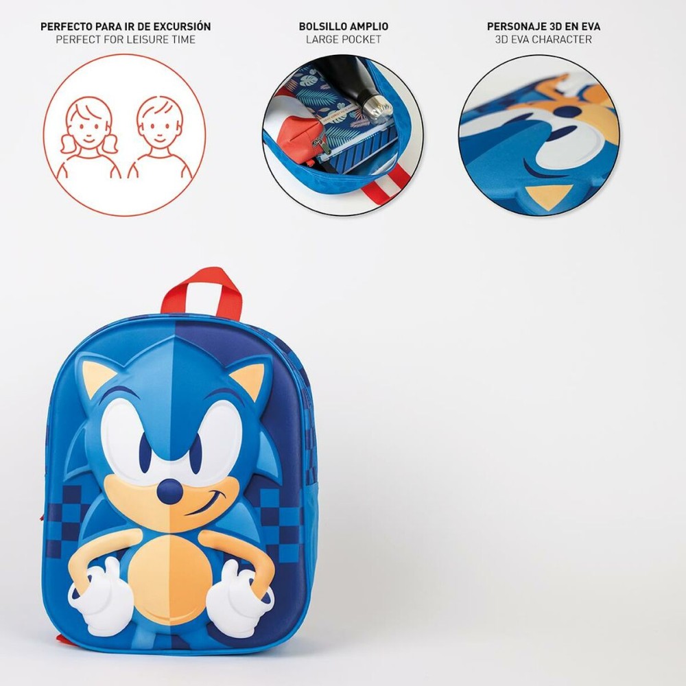 Cartable Sonic Bleu 25 x 31 x 10 cm