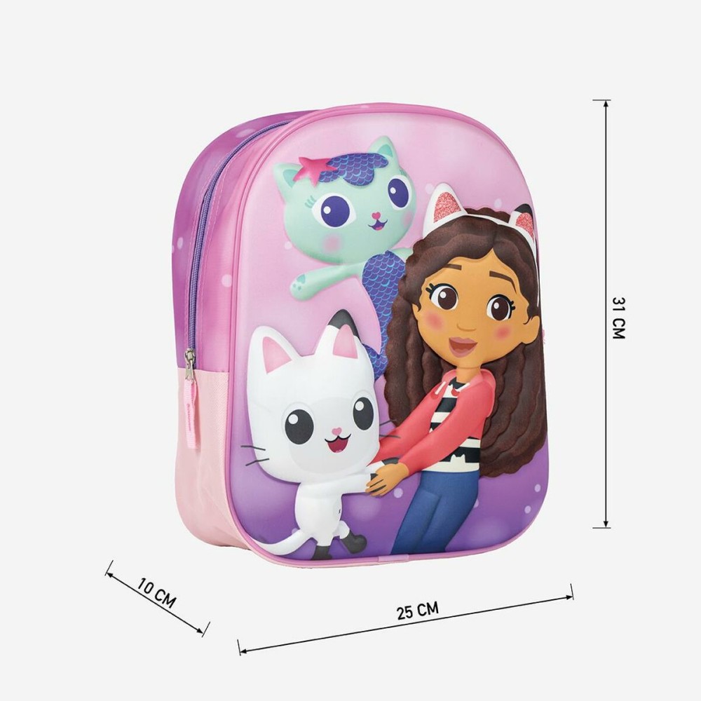 School Bag Gabby's Dollhouse Pink 25 x 31 x 10 cm